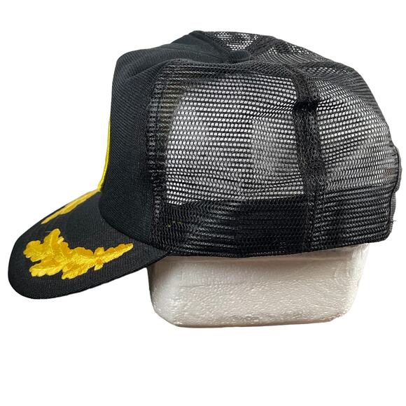 RARE HTF Vintage 70s NRA Trucker Hat Adjustable Snapback Black Embroidered - Picture 6 of 8